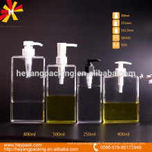 250/400/500/800ml plastic pump rectangle shape bottle